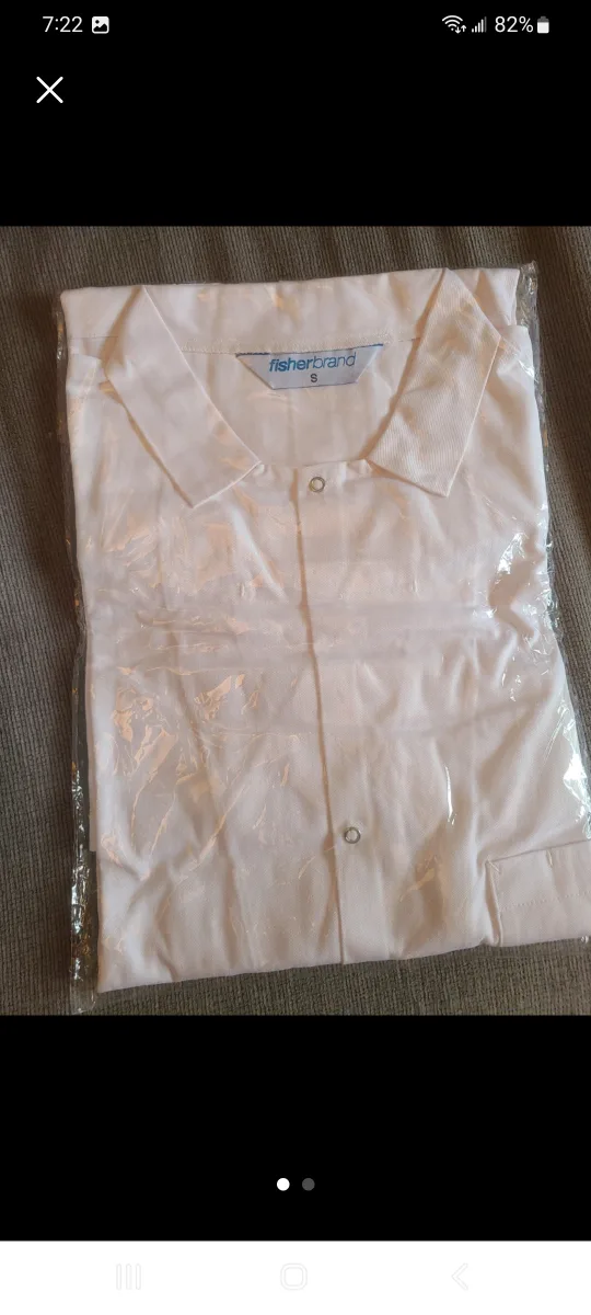 NEW Fisherbrand White Cotton Lab Coat - Small thumbnail
