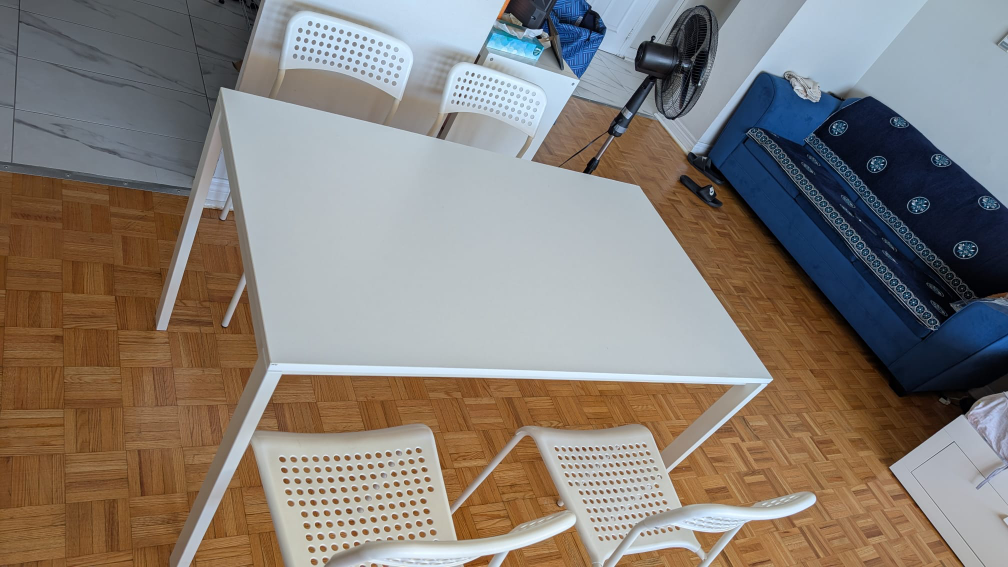 IKEA White Dining Table & Chairs