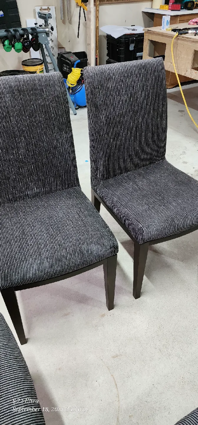 6 Dining Chairs - Dark black n Grey Fabric image indicator(2)