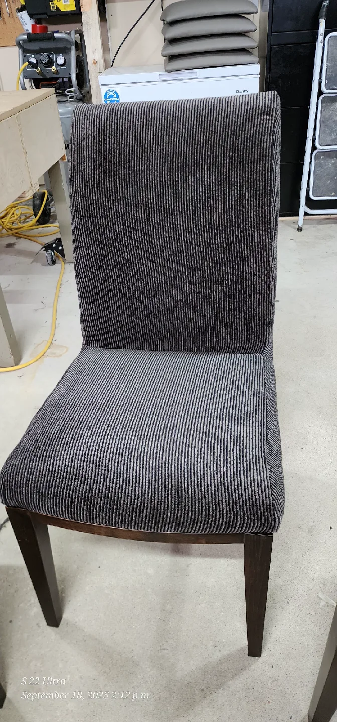 6 Dining Chairs - Dark black n Grey Fabric image indicator(3)