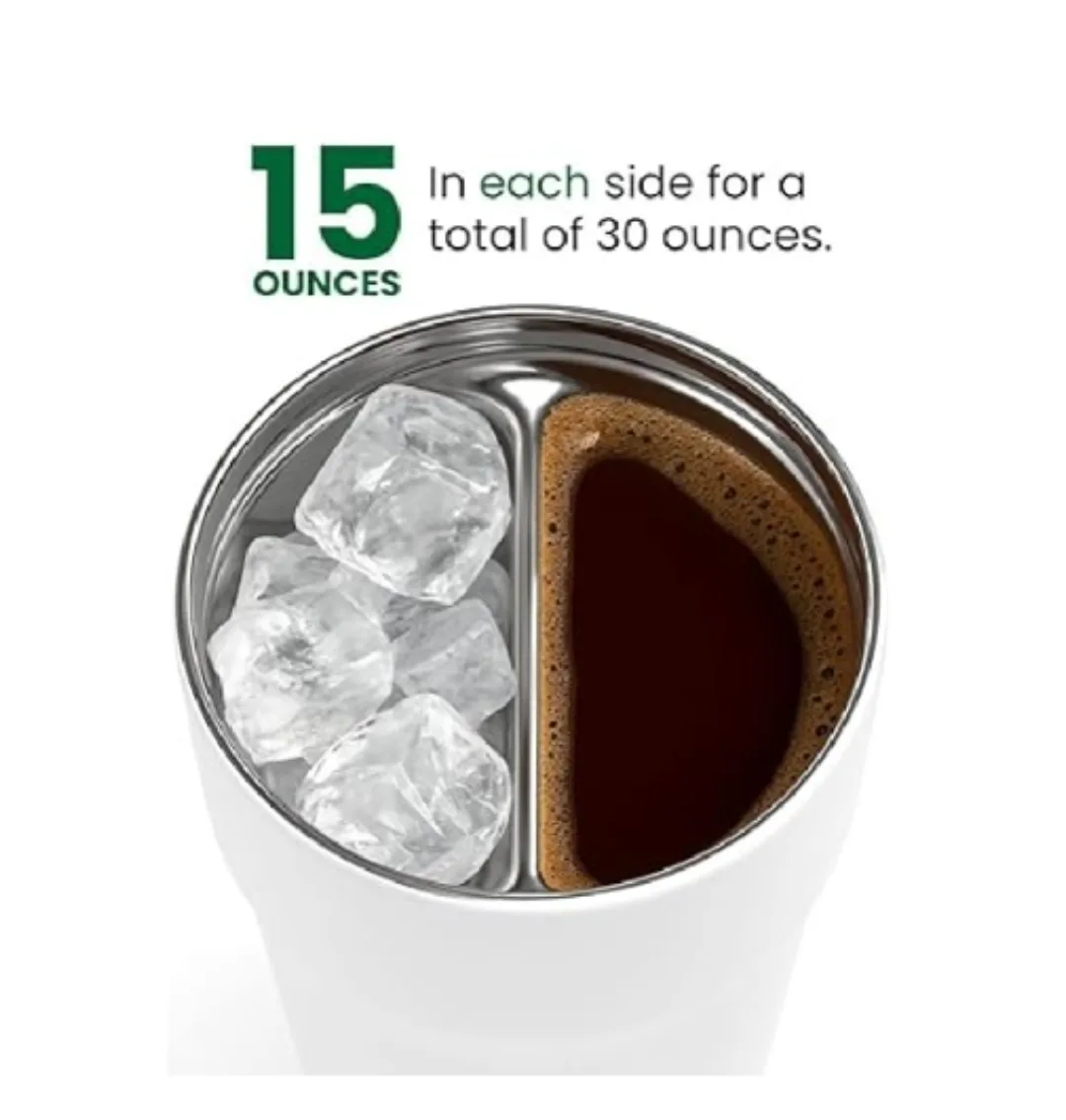 🥕 NIB Two Chamber Splitflask Hot & Cold Vacuum Insulated Tumbler image indicator(3)