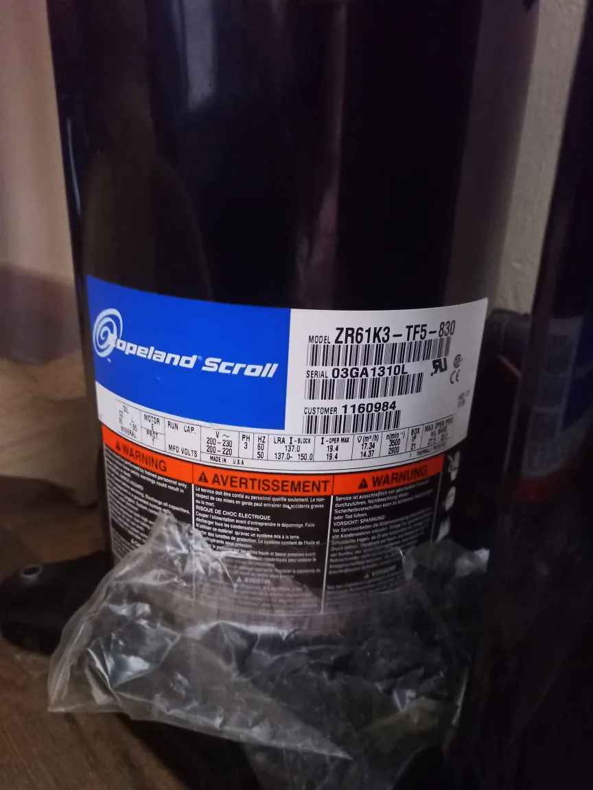 a pair(2) of new Copeland Scroll ZR61K3-TF5-830 Compressor image indicator(3)