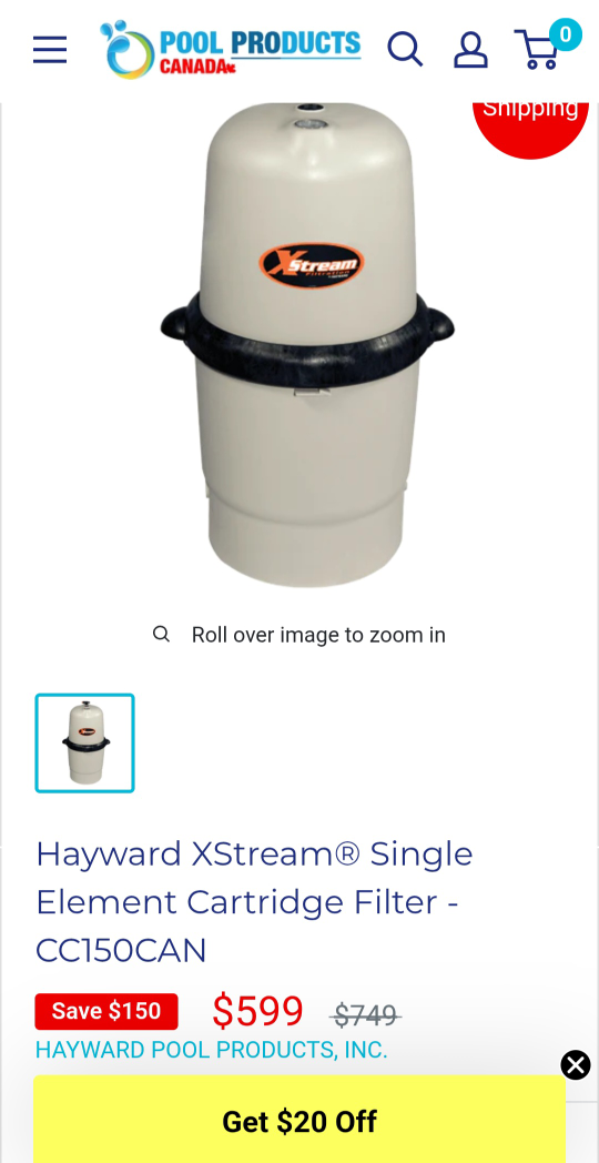 Hayward XStream CC150CAN Cartridge Filter