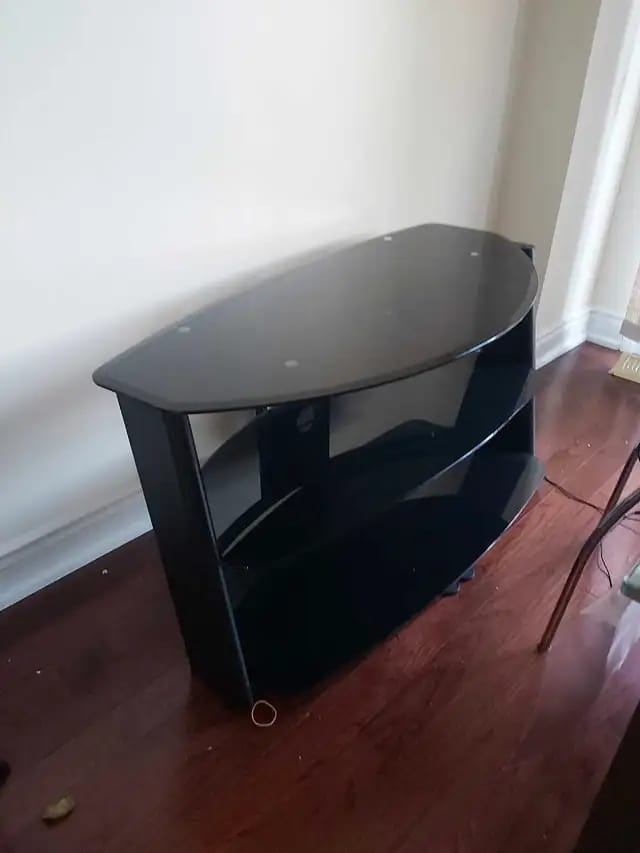 Black Glass TV Stand