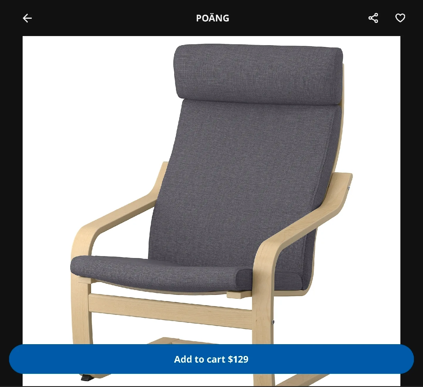 IKEA POÄNG Chair - Grey image indicator(4)