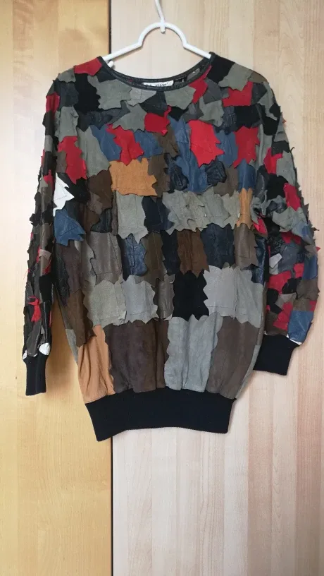Vintage Patchwork Leather sweater image indicator(6)