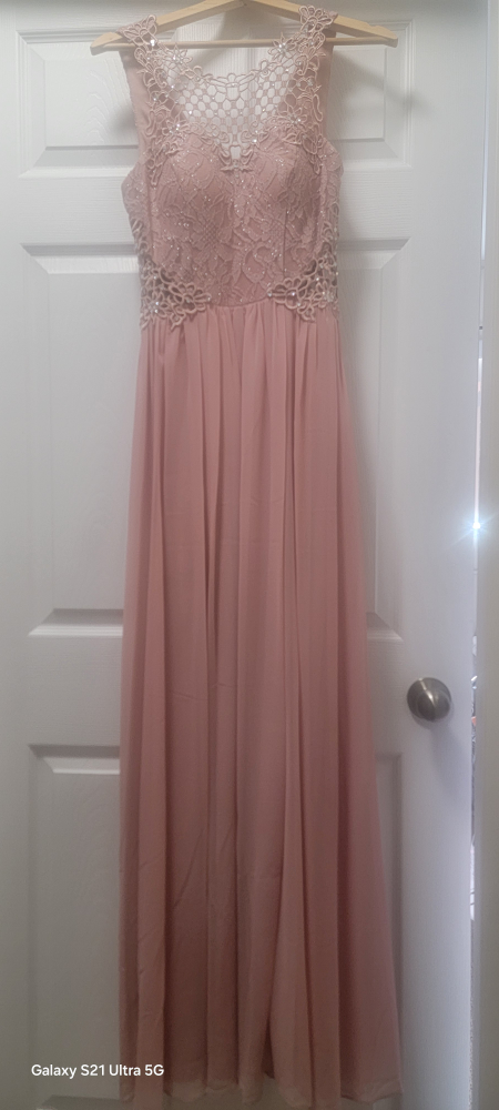 Pink Lace Top Maxi Dress