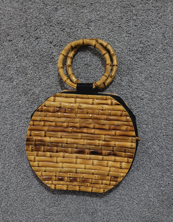 Bamboo Round Handbag