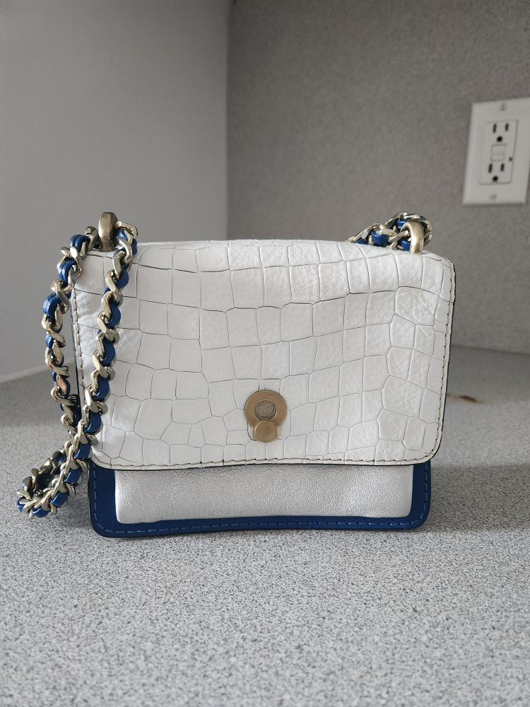 Etienne Aigner White & Blue Crossbody Bag