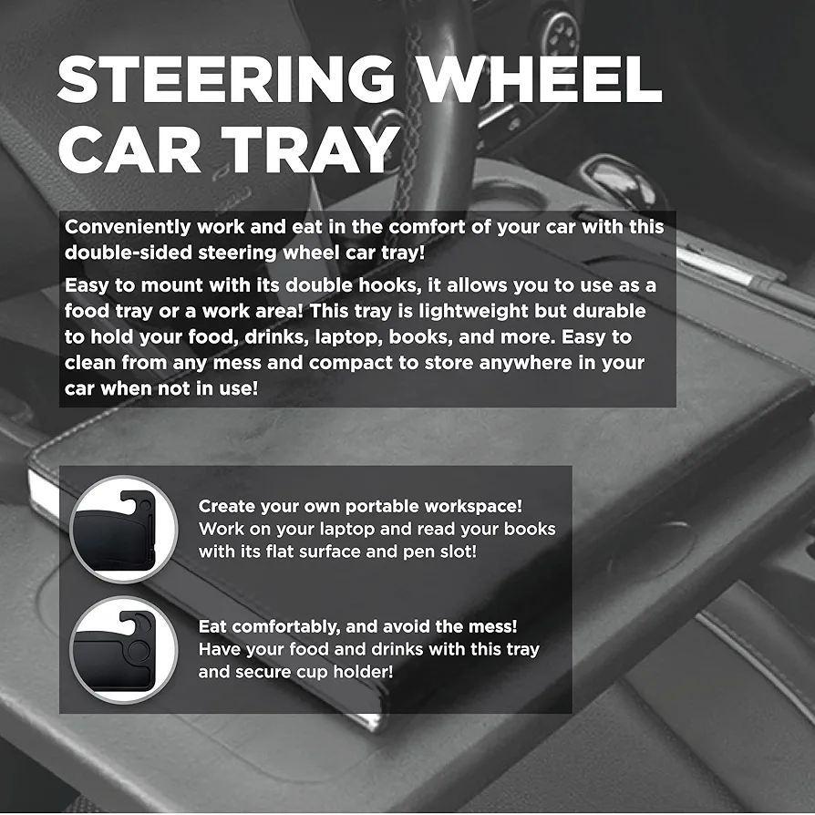 Gabba Goods Steering Wheel Car Tray. - photo 3