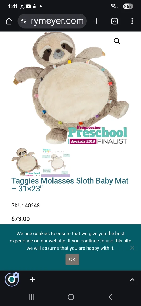 Sloth Tummy Time Mat - Plush & Comfy image indicator(2)