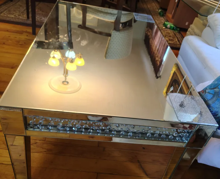 🥕Mirrored Coffee Table with Crystal Detail image indicator(3)