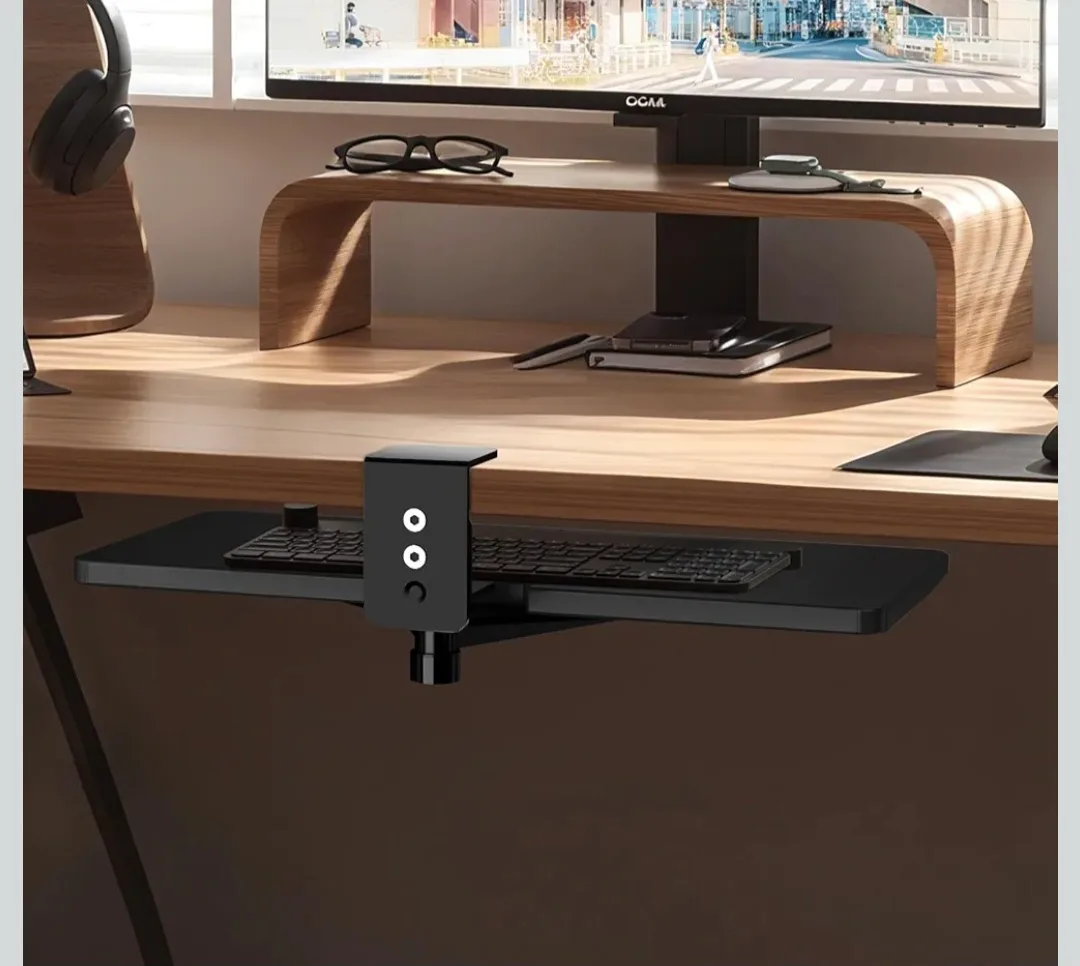 Large Under Desk 360° Rotatable Computer Tray 23"x10" image indicator(3)