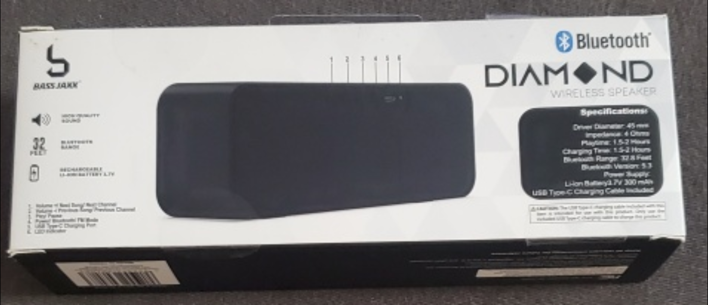 Bass Jaxx Diamond Wireless Speaker - New in Box! - photo 2