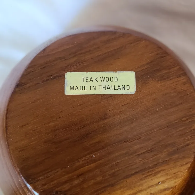 Vintage Teak Wood Salad Bowl Set image indicator(2)