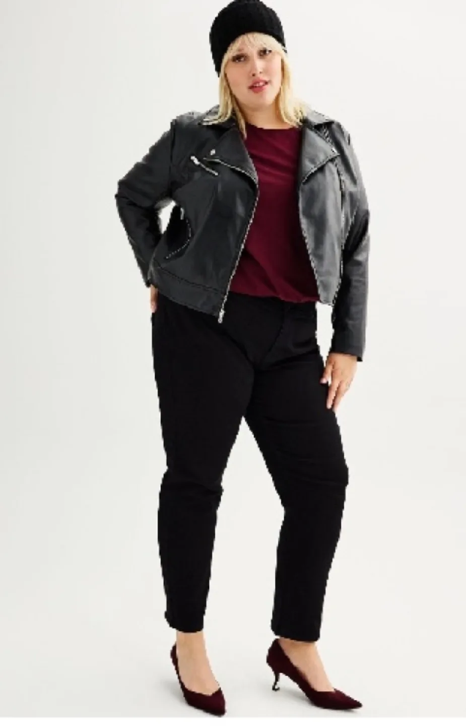 NWT 3XL Faux Moto Jacket w 2 Zippered Side Pockets image indicator(8)