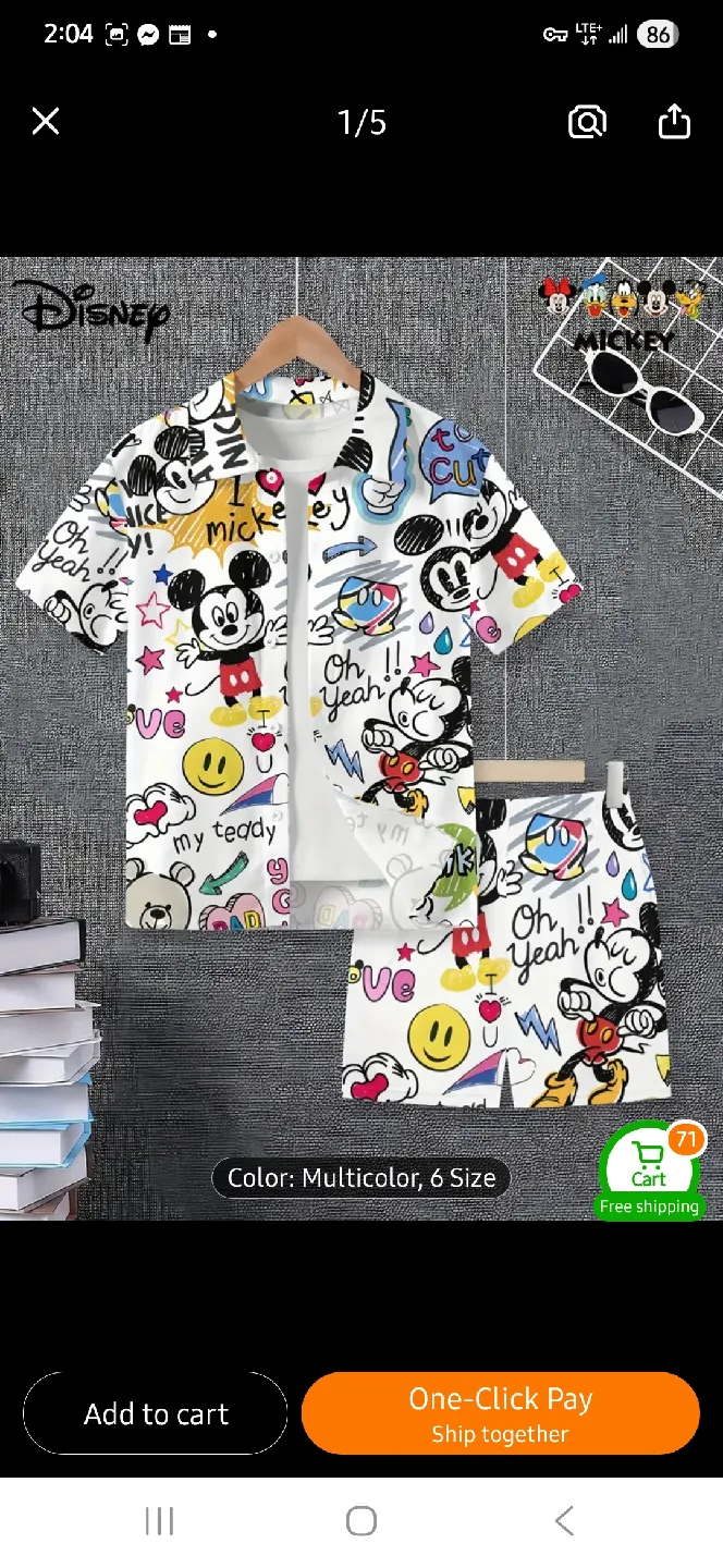 NEW Disney Mickey Mouse Kids' Outfit 👕 👖 thumbnail
