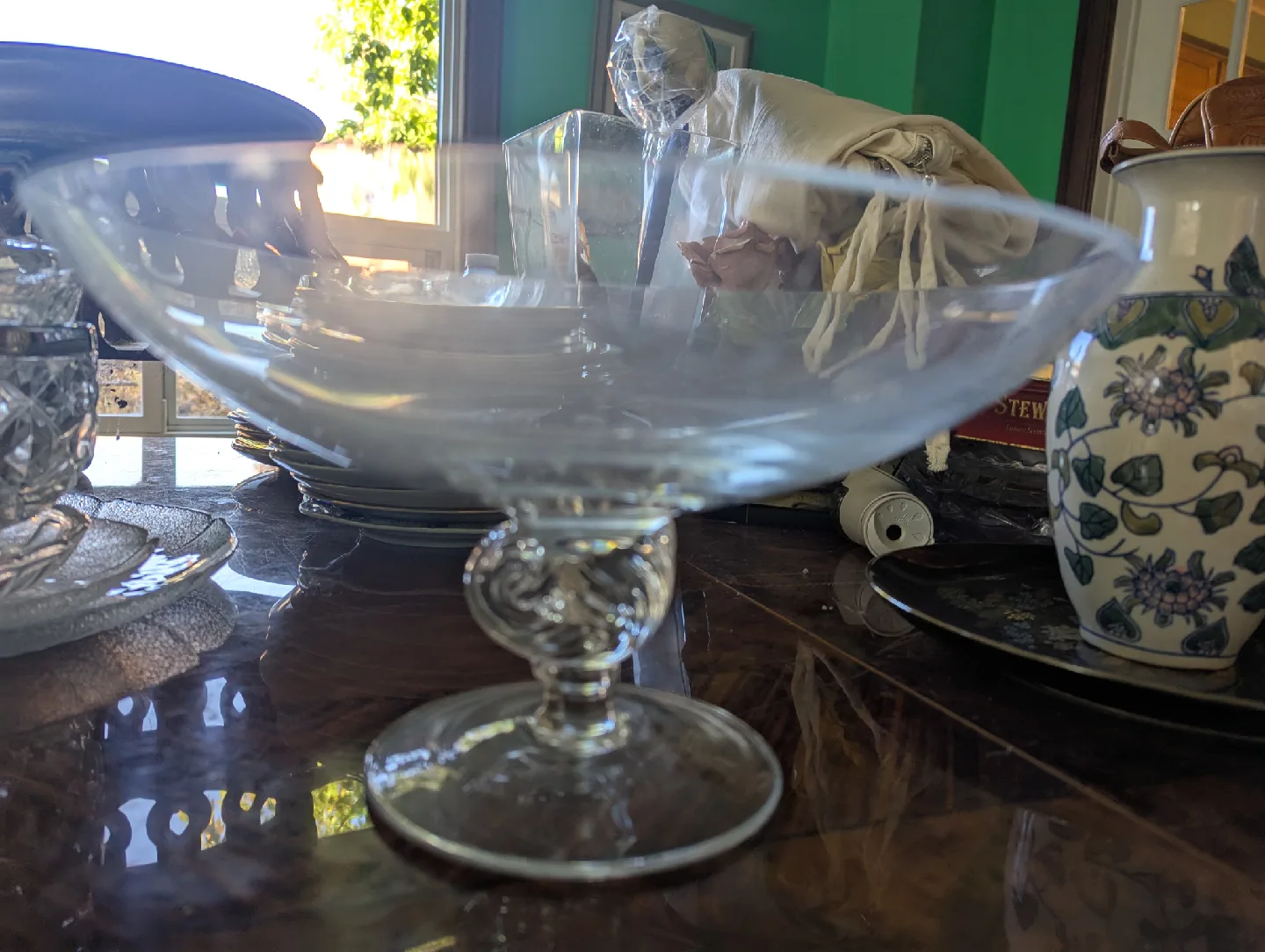 Elegant Glass Pedestal Bowl thumbnail
