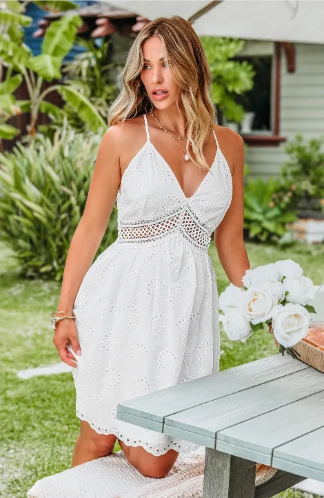 Brand New...Pure Delight White Mini Dress - Size M thumbnail