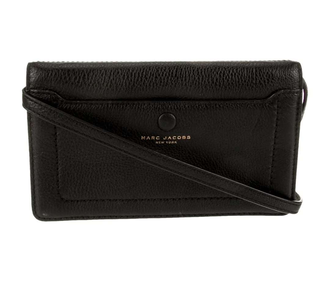 NEW! MARC JACOBS Black Leather Crossbody Wallet - photo 4