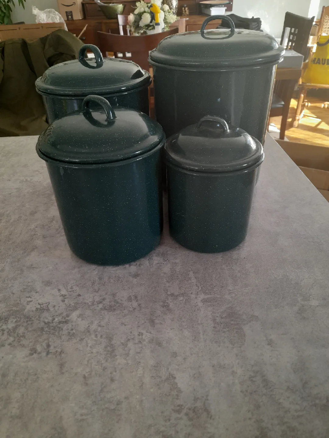 Vintage Enamel coated Canister Set - 4 Piece image indicator(2)