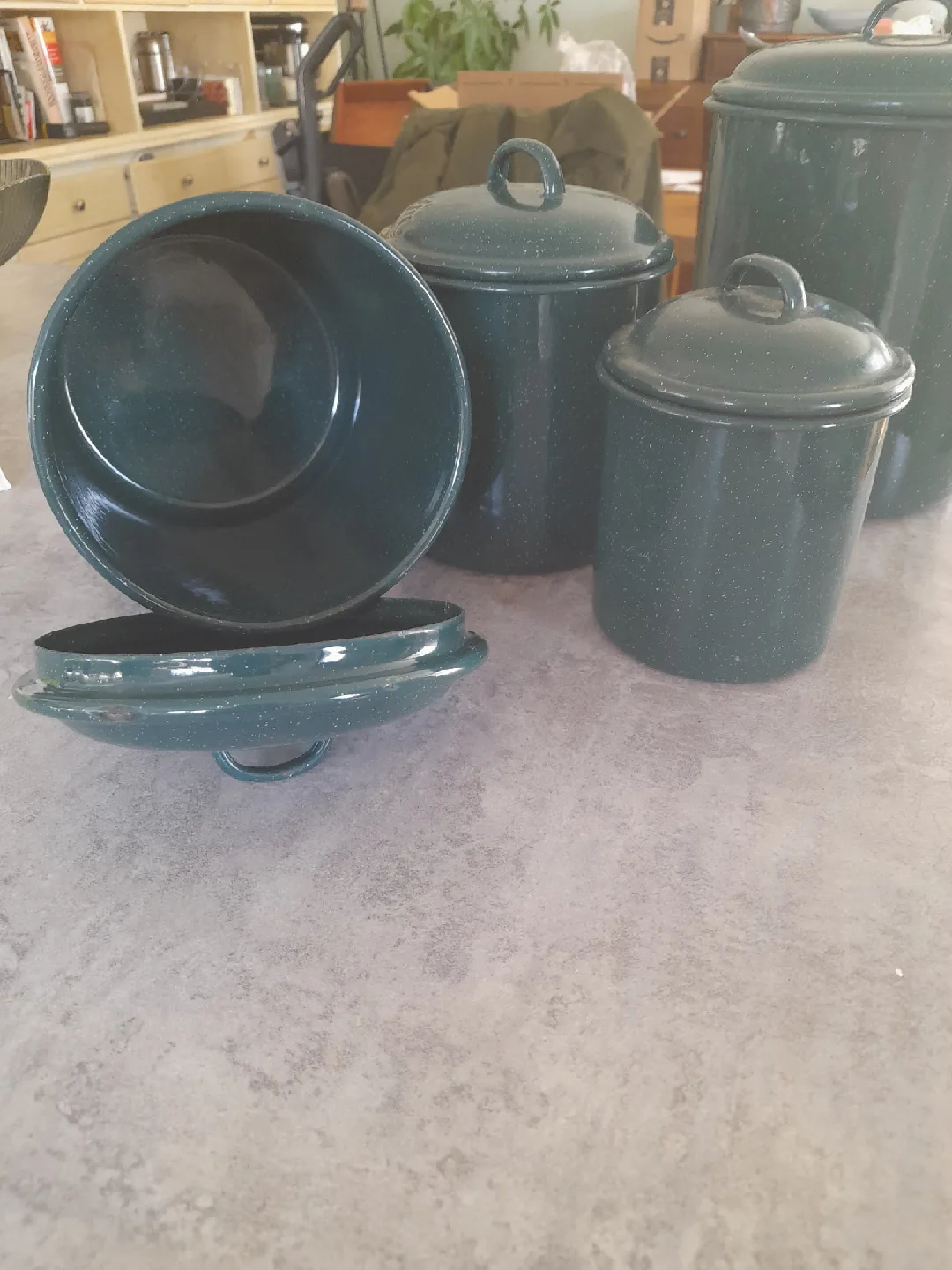 Vintage Enamel coated Canister Set - 4 Piece image indicator(3)