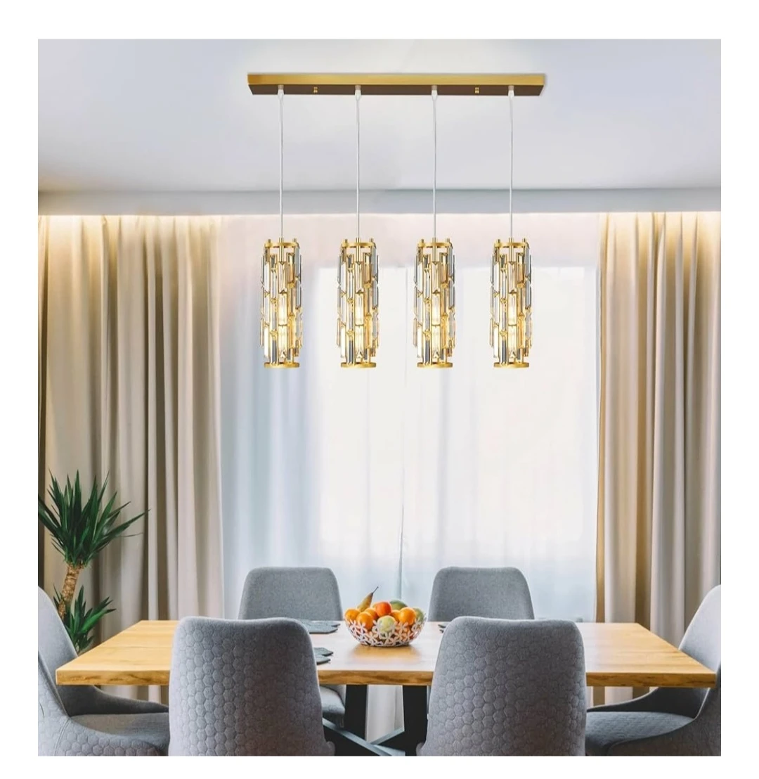 4-Light Crystal Chandelier Pendant Light - Gold - photo 2