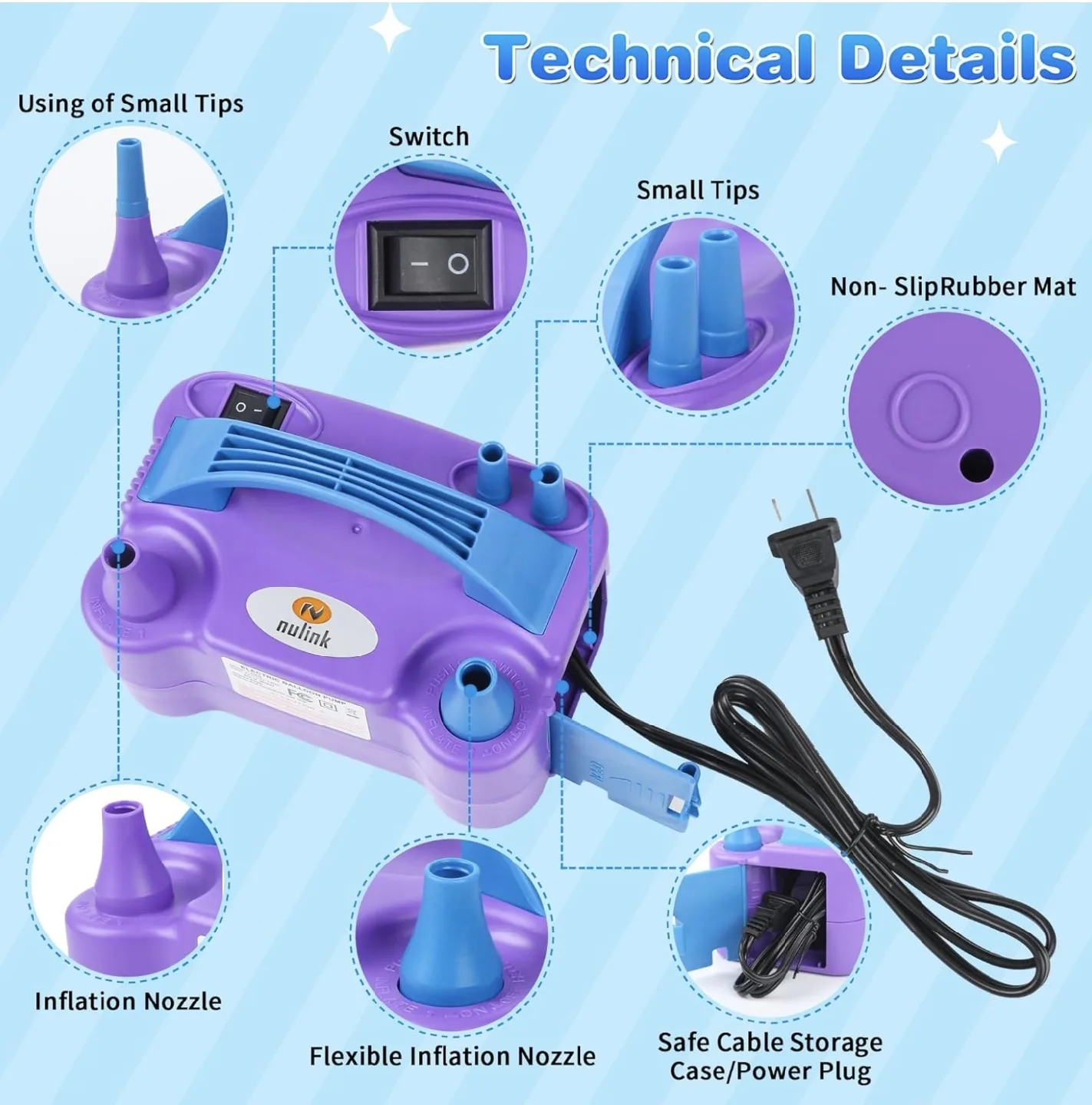 Nulink Electric Balloon Pump - Purple image indicator(4)