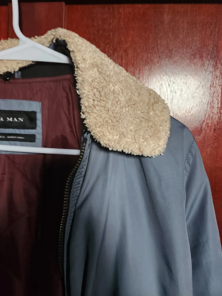 Zara Man Blue Bomber Jacket - Size M image indicator(4)