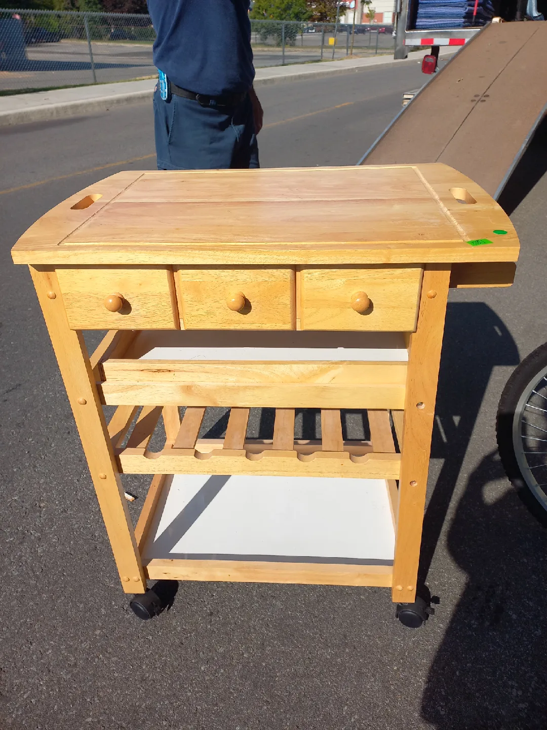 Brand New Wooden Kitchen Bar Cart with Drawers