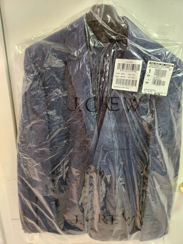 J.Crew Thompson Glen Plaid Linen Blazer - 40s image indicator(3)