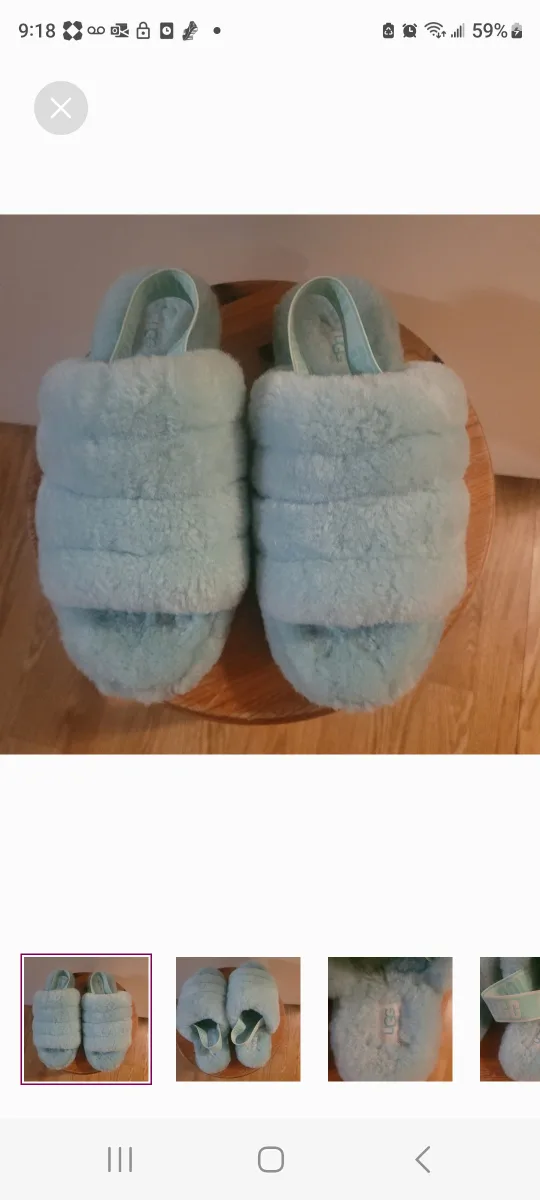 UGG Fluff Yeah Slides - Size 8 - Light Blue thumbnail