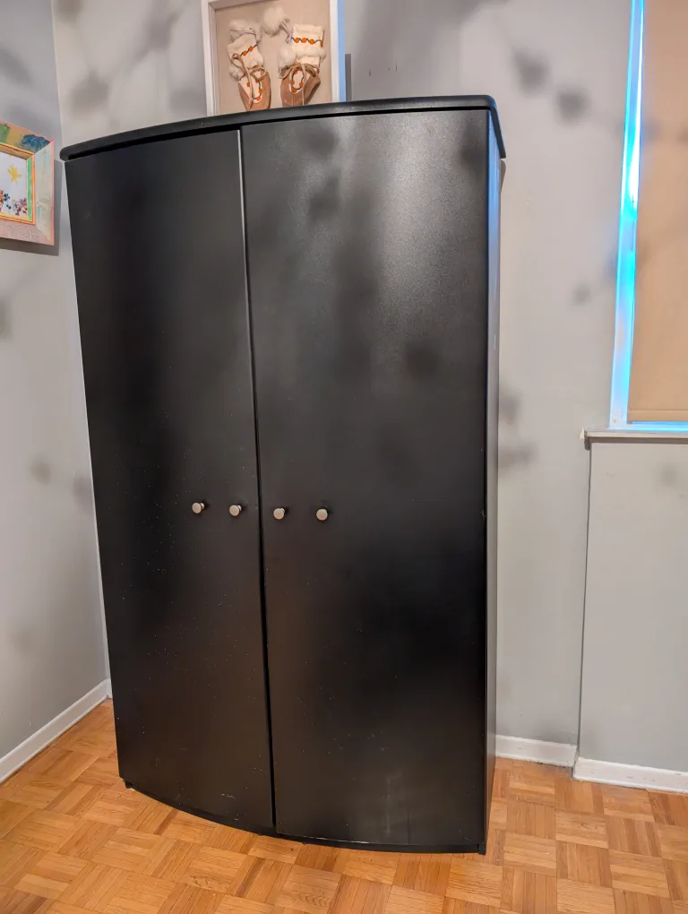 Black Wardrobe with Drawers and Shelves image indicator(2)