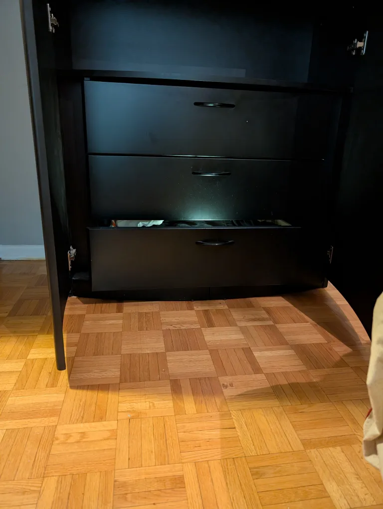 Black Wardrobe with Drawers and Shelves image indicator(8)