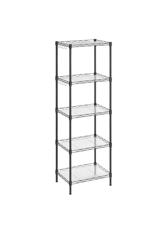 5-Tier Metal Wire Shelf Rack - Black thumbnail