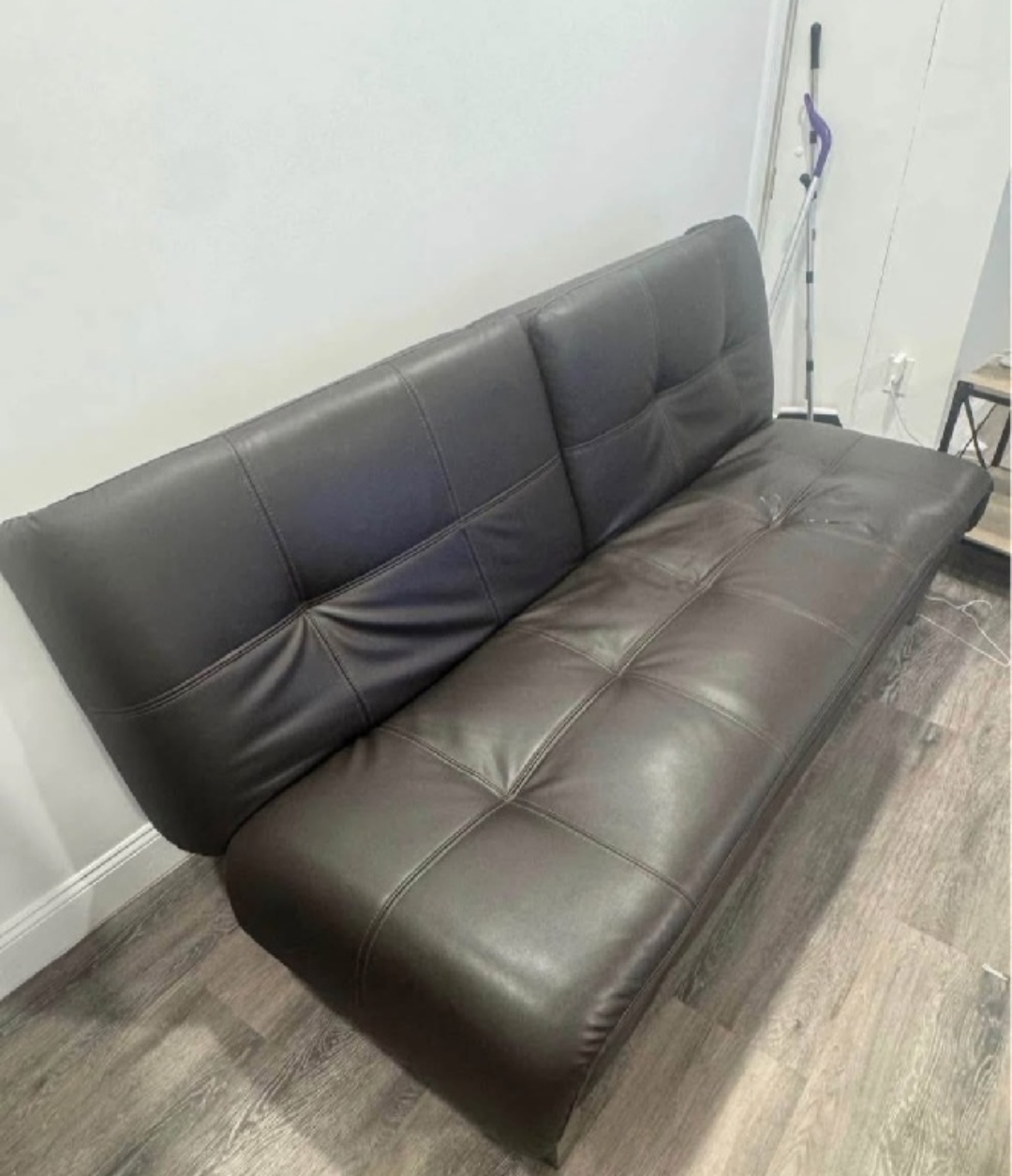 Brown Leather Futon