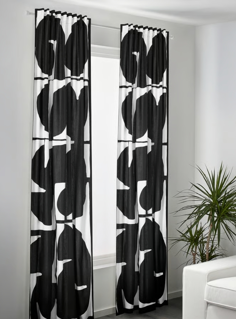 IKEA Graphic Black and White Drapes - photo 2