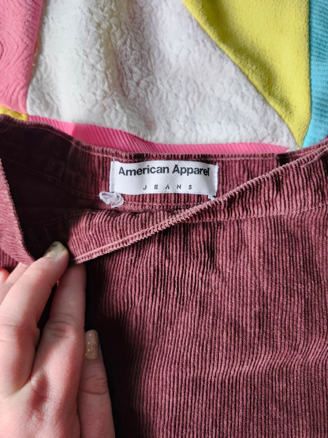American Apparel burgundy corduroy circle skirt image indicator(4)