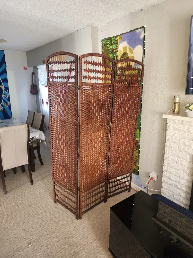 Woven Wood 3 Panel Room Divider image indicator(3)