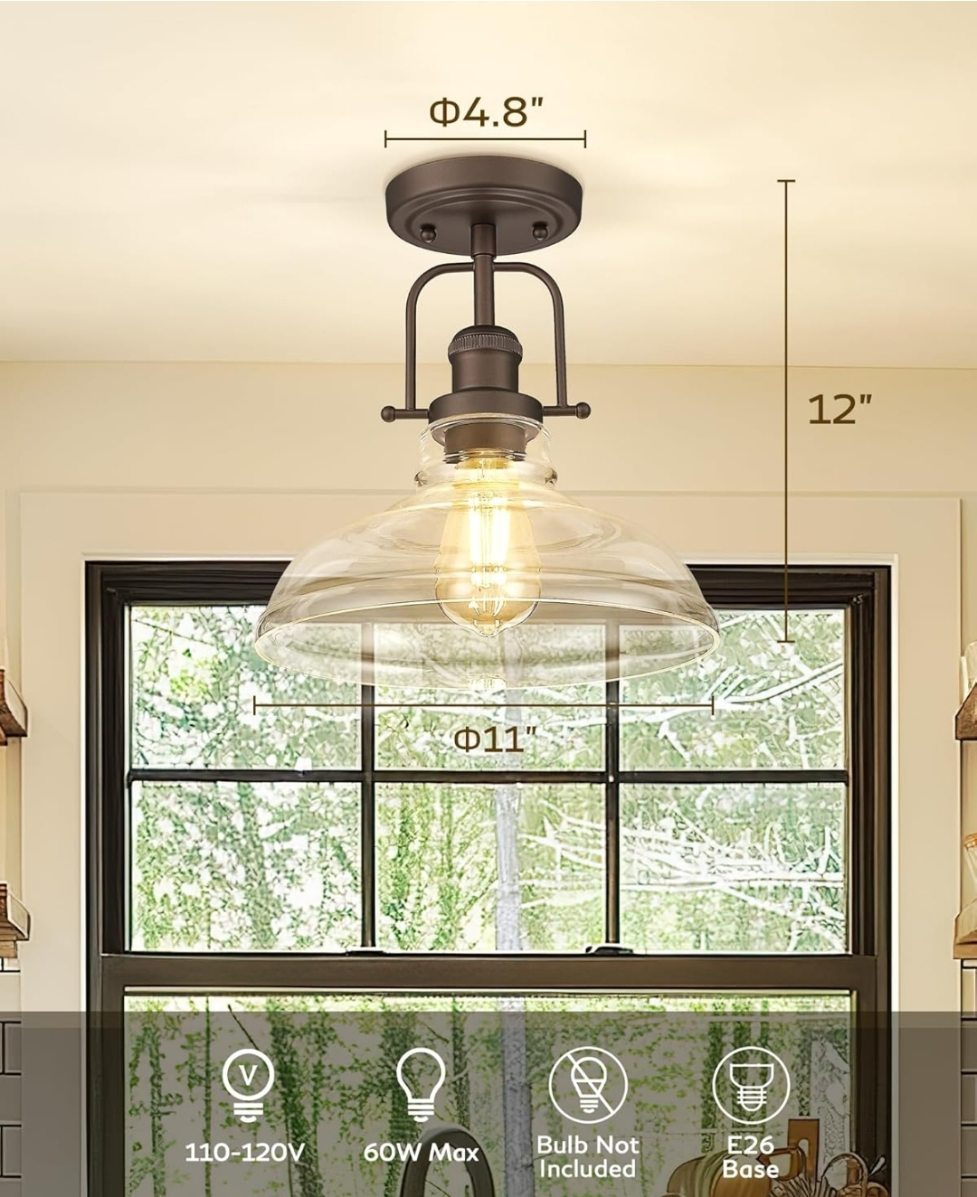 FEMILA Flush Mount Ceiling Light Fixture 🥕