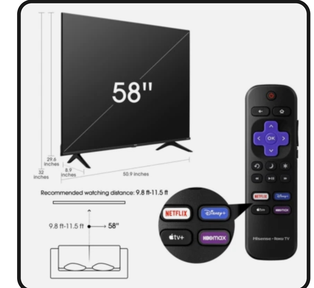 Hisense 58" Roku Smart TV R6 4K NEW - photo 5