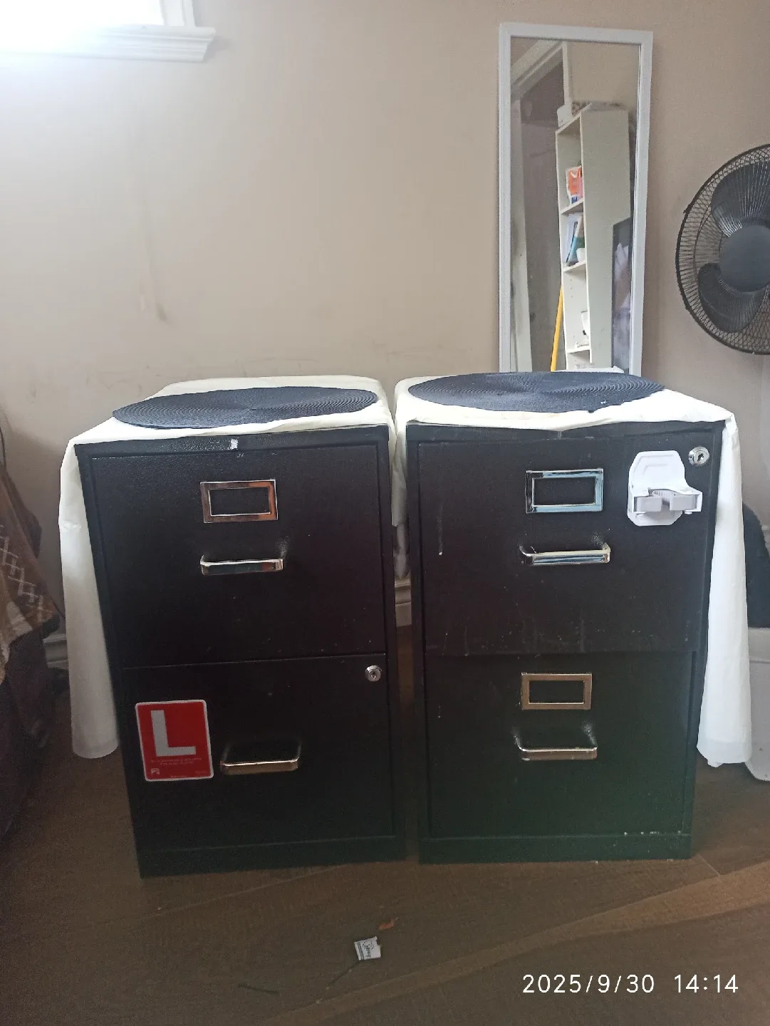 Two Black Filing Cabinets