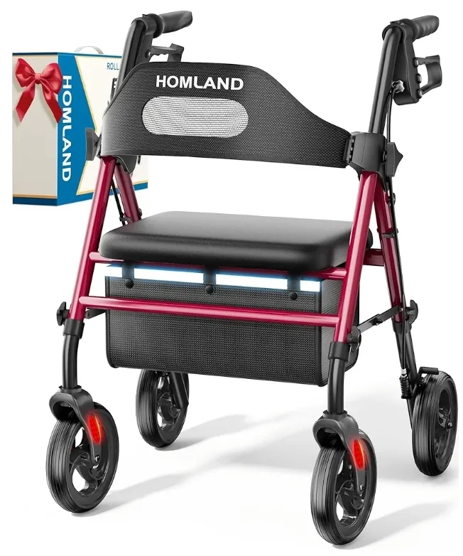 BNIB Homland 4 Wheel Rollator - Model R2-RD image indicator(9)