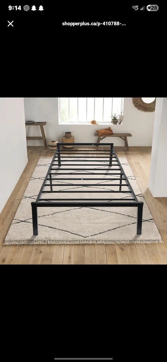 Twin Metal Bed Frame - Black image indicator(2)