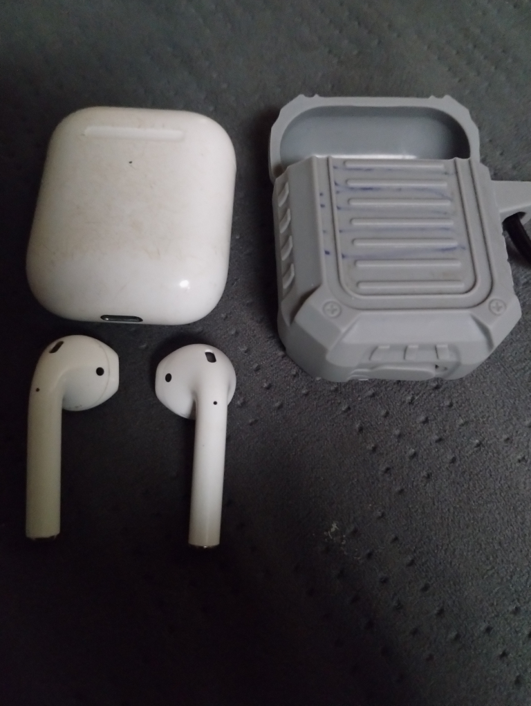 White Apple AirPods with Case