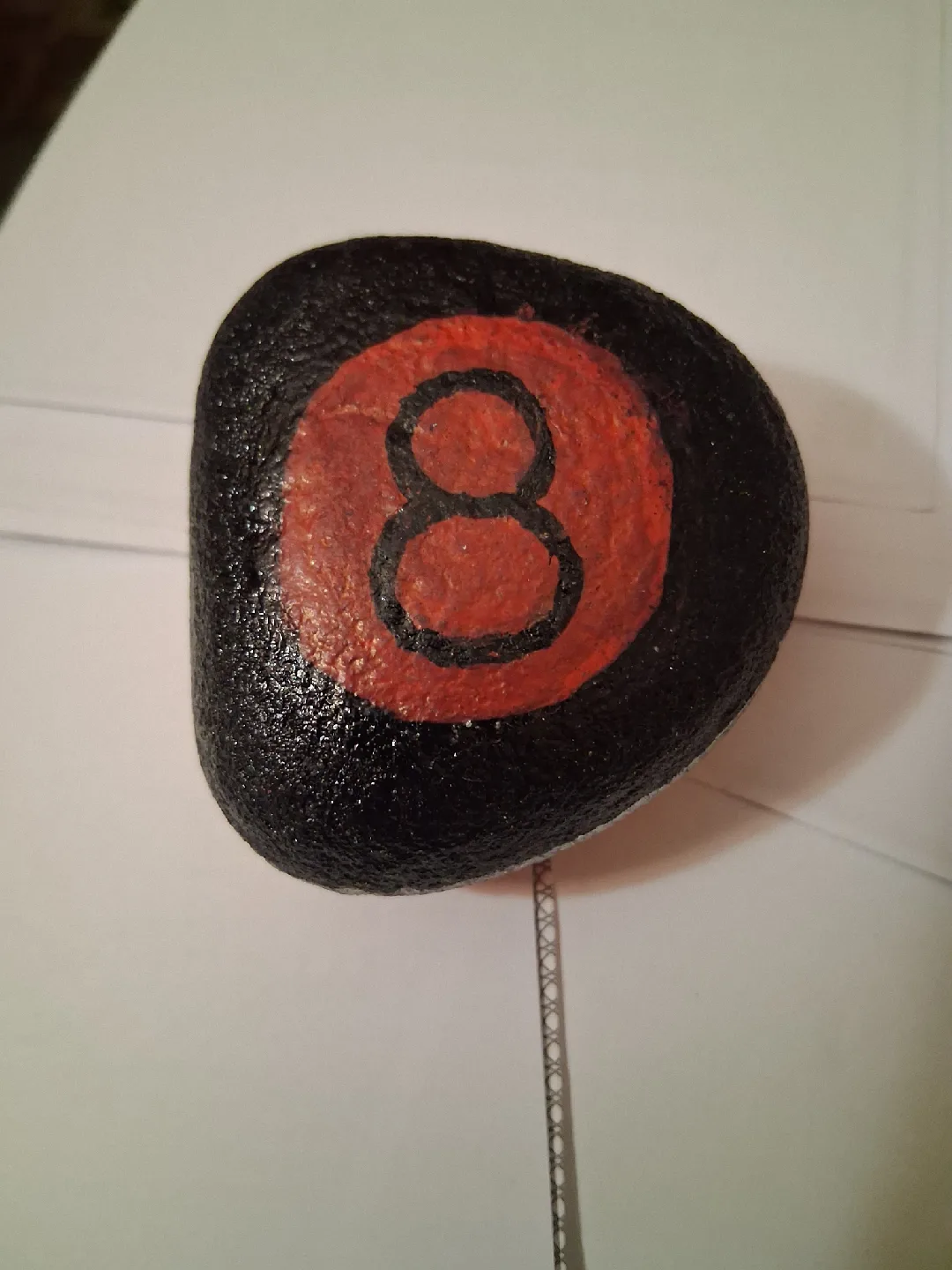 Double Sided Hand-Painted 8 Ball Rock by me thumbnail