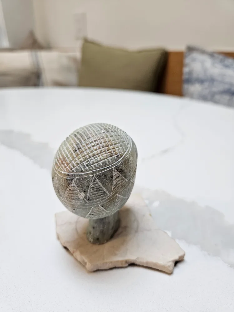 Small Vintage Carved Stone Marble Egyptian Head Sculpture image indicator(5)