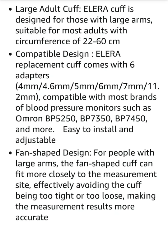 ELERA Adult Blood Pressure Cuff (9"-24") image indicator(10)