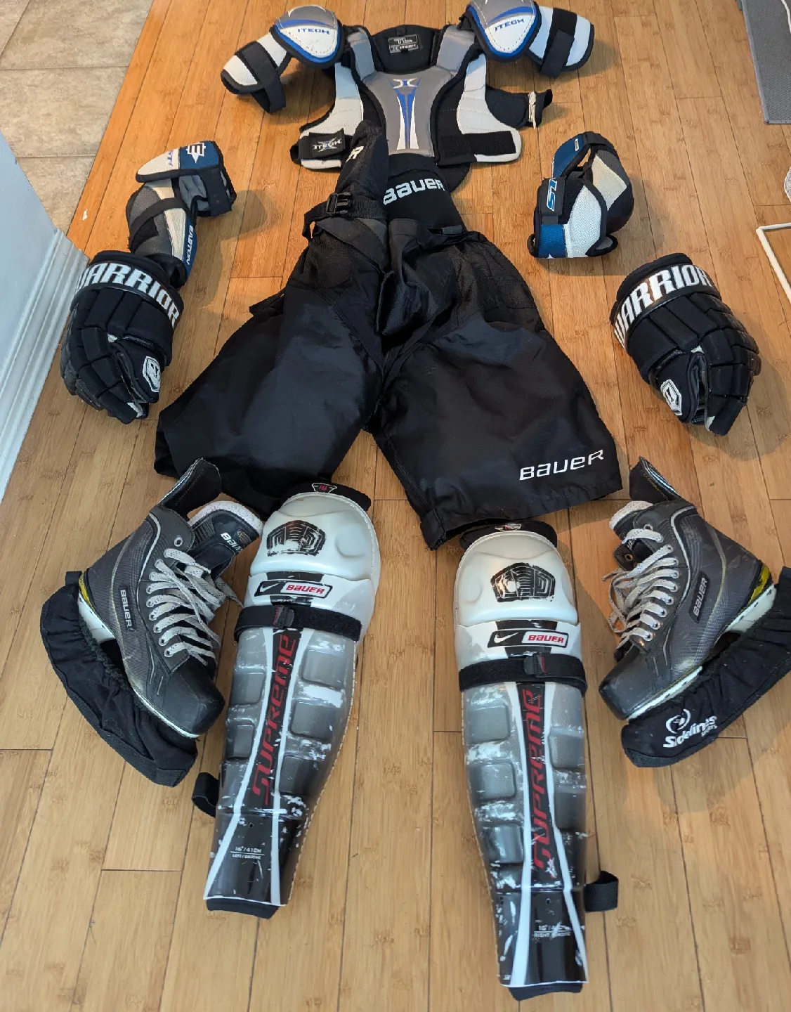 Hockey Gear Set: Bauer Pants, Skates, Warrior Gloves image indicator(5)