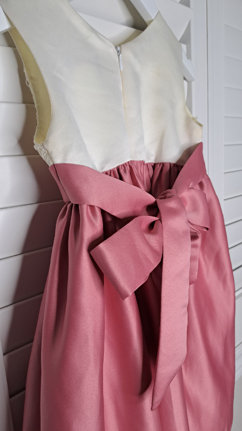 Pink & Cream Dress with Rose Detail - photo 5